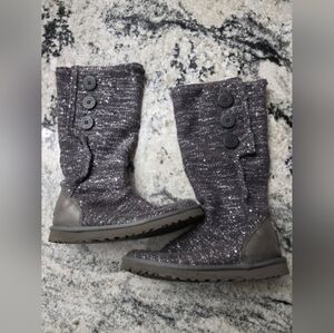 UGG Women's Classic Cardy Sequins boot in charcoal grey. Good/Fair Condition.
